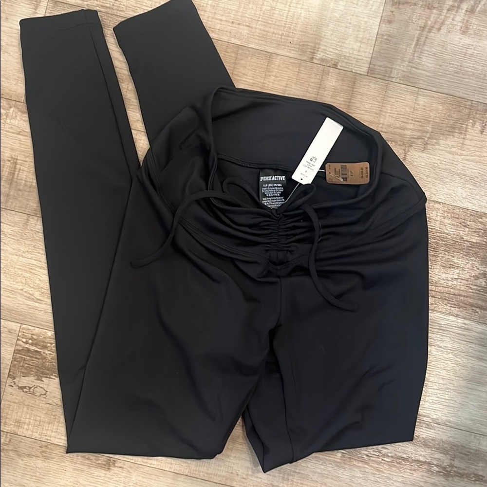 Victoria's Secret Scrunch Front Black Leggings